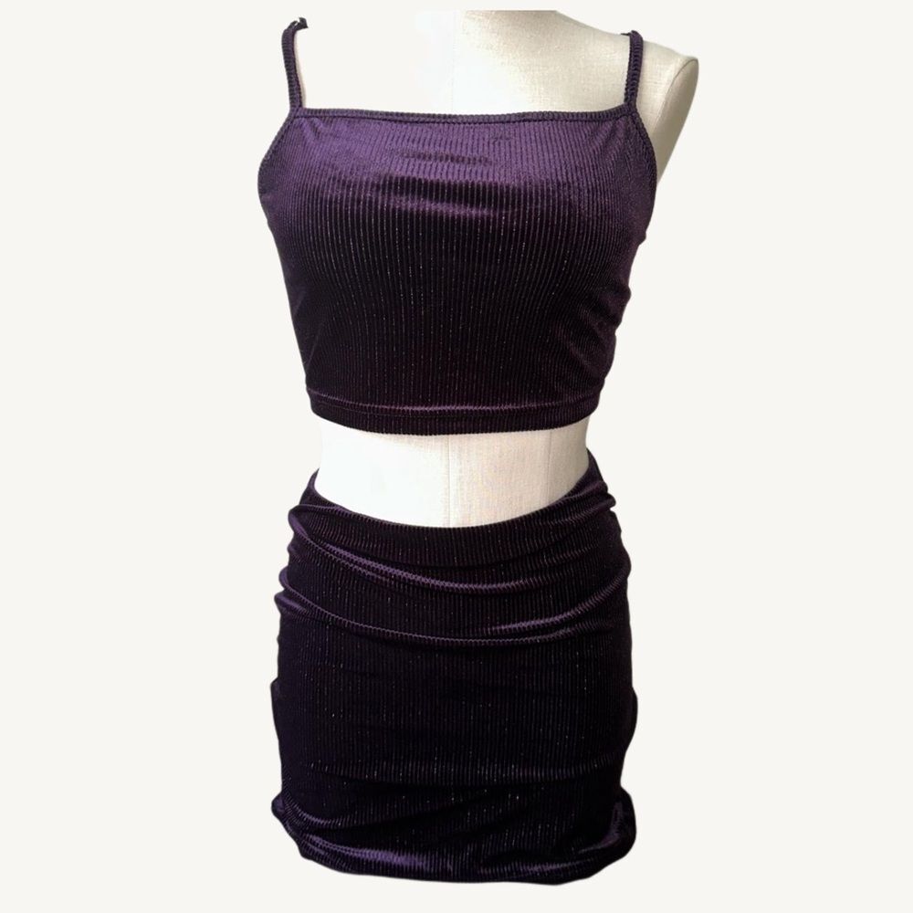 F21 purple mini dress set